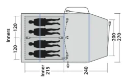 Outwell Rosedale 4PA Air Tent -Outdoor Camping Equipment Store 111178 rosedale 4pa drawing floorplan3