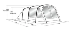 Outwell Rosedale 4PA Air Tent -Outdoor Camping Equipment Store 111178 rosedale 4pa drawing perspective2