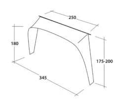 Outwell Lounge Vehicle Connector L -Outdoor Camping Equipment Store 111356 lounge vehicle connector l drawing perspective2