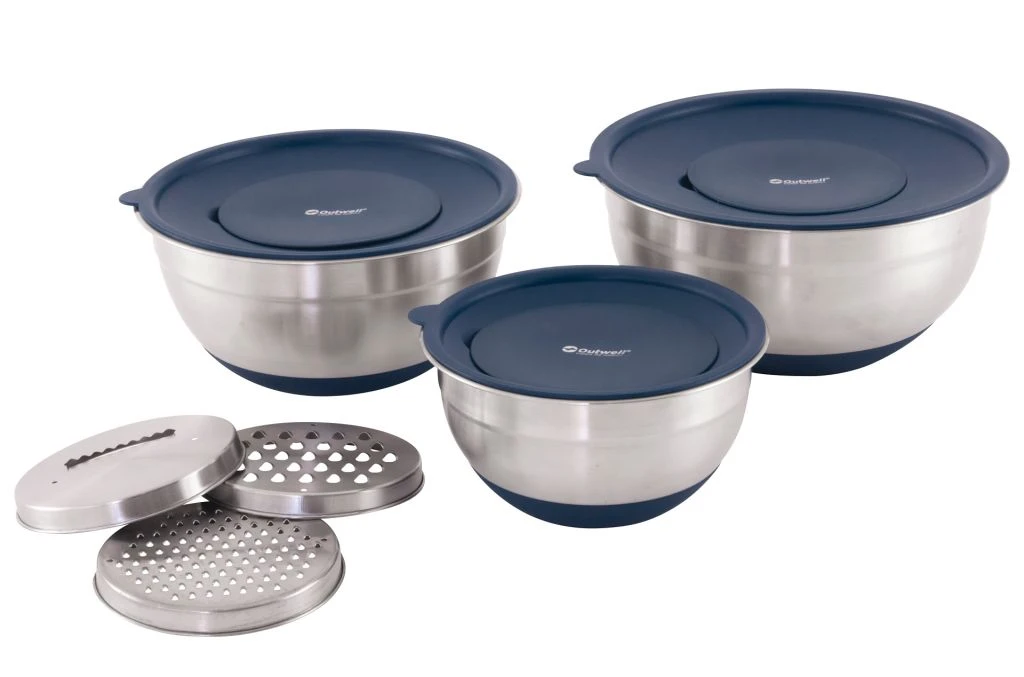 Outwell Chef Bowl Set With Lids & Graters 1 Outwell Chef Bowl Set With Lids & Graters