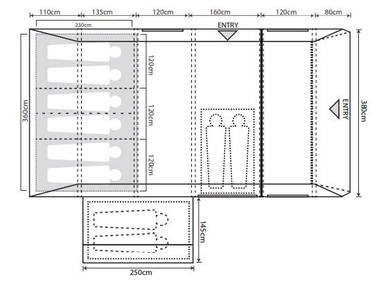 Outdoor Revolution Airedale 6.0SE Air Tent 2 Outdoor Revolution Airedale 6.0SE Air Tent - Image 2