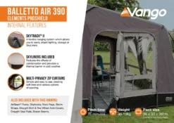 Vango Balletto Air 390 Elements ProShield 390 Awning -Outdoor Camping Equipment Store balletto air 390 eps2