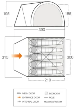 Vango Carron 500 Tent 8 Vango Carron 500 Tent -Outdoor Camping Equipment Store carron 500 dimensions image