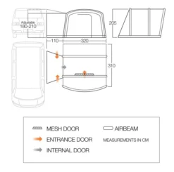 Vango Cove II Low Air Drive Away Awning -Outdoor Camping Equipment Store cove ii air low floorplan high