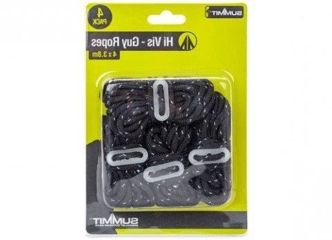 Pack Of 4 Black High Vis Guy Ropes 2 Pack Of 4 Black High Vis Guy Ropes - Image 2