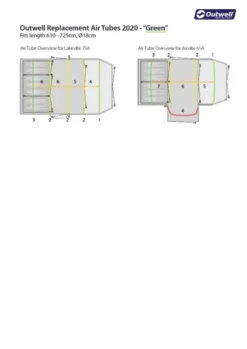 Outwell Air Repair Tube Green 610cm - 725cm -Outdoor Camping Equipment Store outwell tube kit green