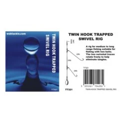 WSB Twin Hook Trapped Swivel Rig X 1 Pack Of 5 -Outdoor Camping Equipment Store tt321 1