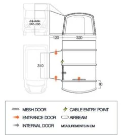 Vango Galli III Tall Air Drive Away Awning -Outdoor Camping Equipment Store vango 2020 awnings floorplan galli tall 1